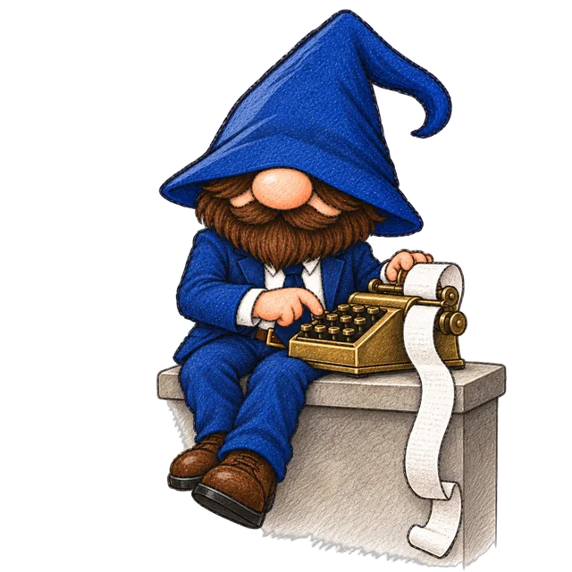 Illustration of the Right Choice Tax & Accounting mascot perched on the edge of the calculator card, tallying numbers on a brass adding machine